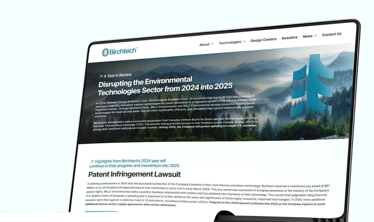 Birchtech investor website